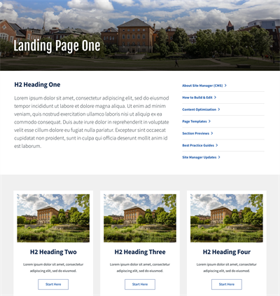 Landing Page One example